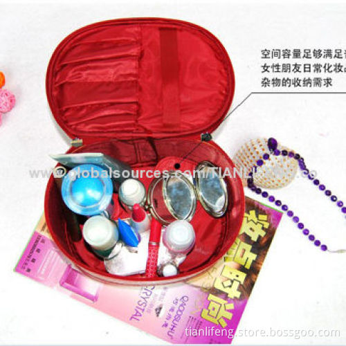 Polyester and PU Cosmetic Bag, High Capacity